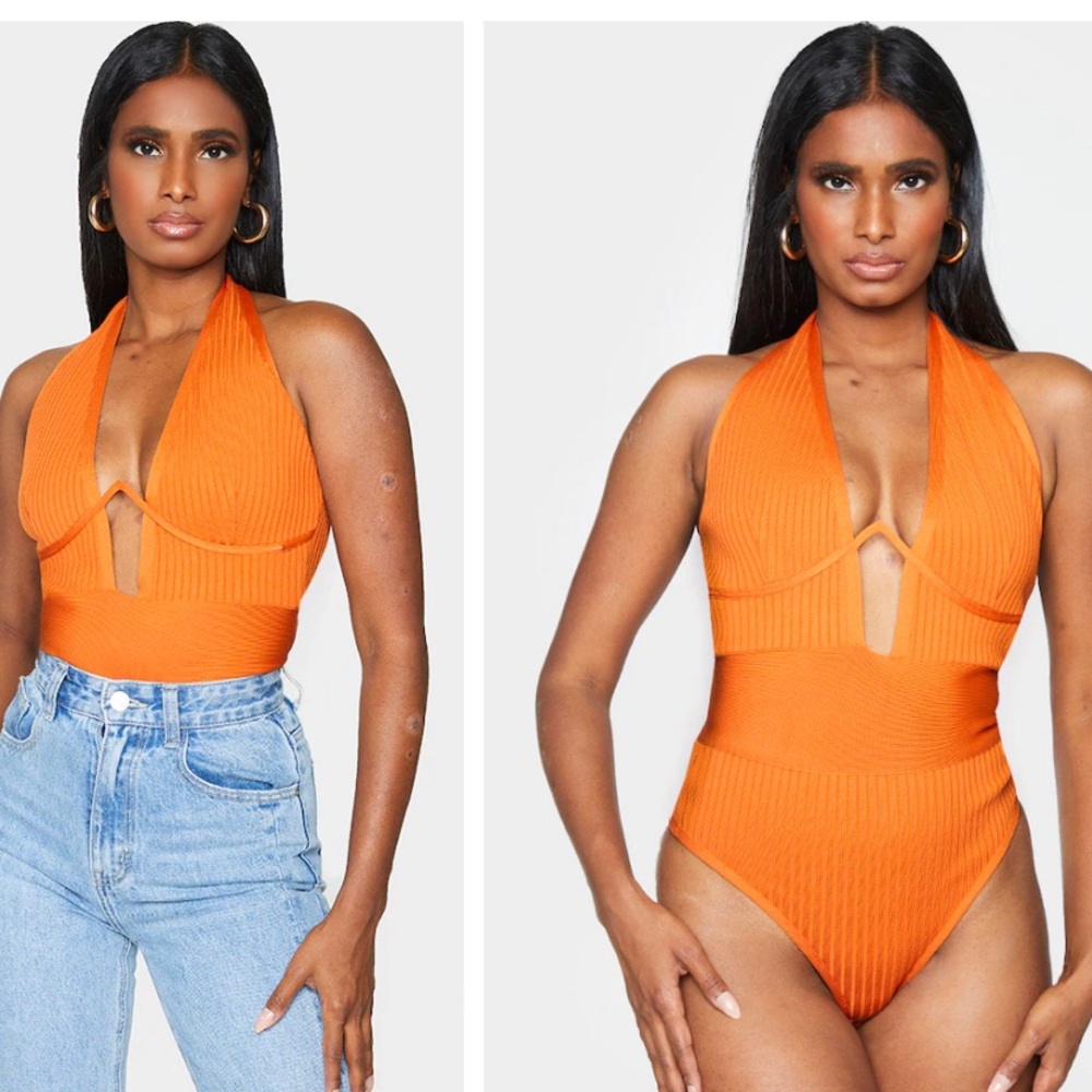 Orange Ribbed Bodysuit 🧡 NWT